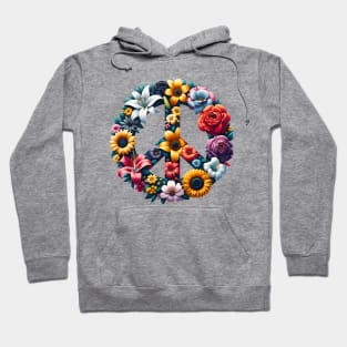 Peace Symbol with Flowers Hoodie